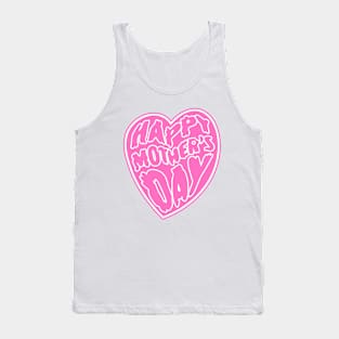 Happy Mother's Day Heart 2# Pink Psychedelic Art Nouveau Retrowave Text Tank Top